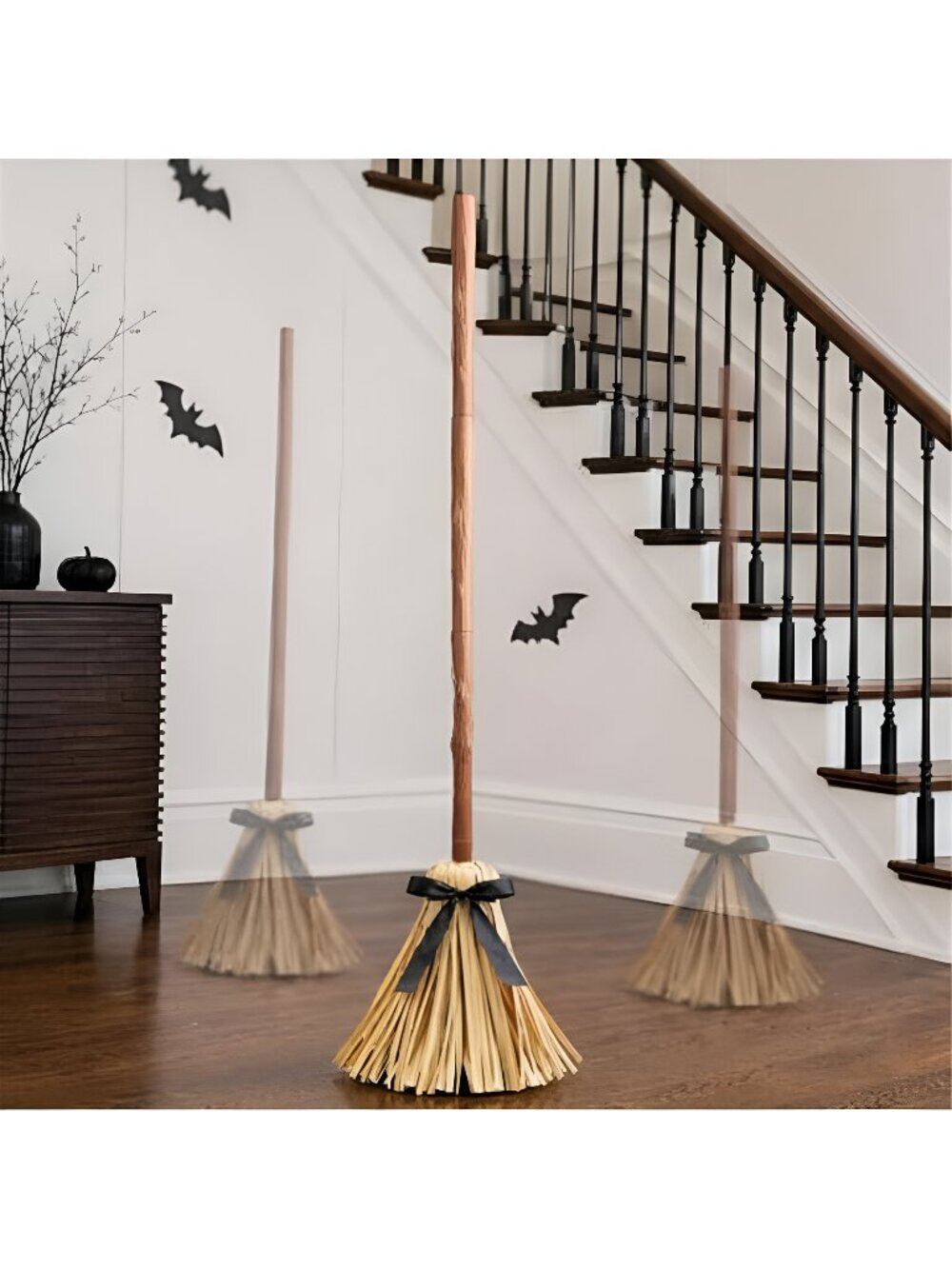 Halloween Decoration Indoor 49" Animated Floating Witch Broom